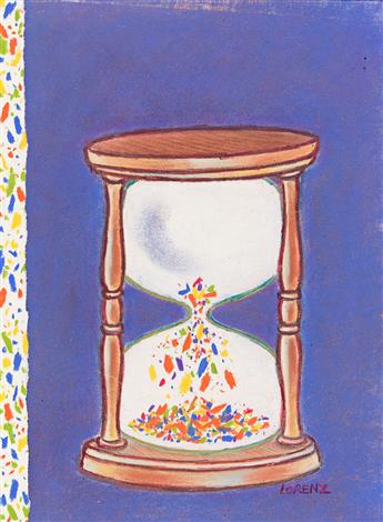 (NEW YORKER) LEE LORENZ (1932 - 2022) Confetti hourglass.                                                                                        